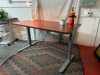 FLEXISPOT Mahogany Finish Electric Adjustable Desk