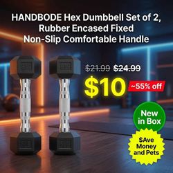 New 5lb Hex Dumbbell Set of 2 - Rubber Non-Slip
