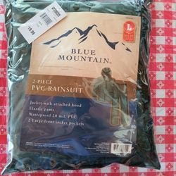 Brand New 2-Piece PVC Rainsuit - Size Large