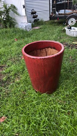 Extra Large Clay Planters, Heavy Glazed, 23 3/4 Height 18 3/4 Width