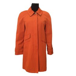 Michael Kors Orange Trench Coat Women’s Small Button Up W/ Inner Lining Detachable 