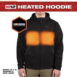 Milwaukee Men's Large M12 12-Volt Lithium-Ion Cordless Black Heated Jacket Hoodie Kit