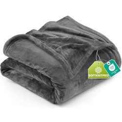 Bedding Fleece Blanket Queen Size Grey 