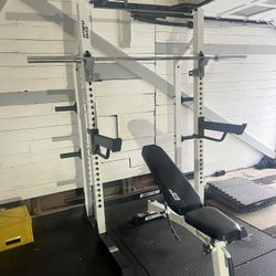 Fitness Gear Pro 600HR Rack With Bench And Olympic Barbell