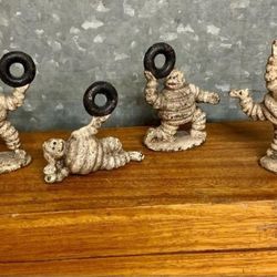 Lot Of 4 Michelin Man Tire Store Desk Display Pieces Metal