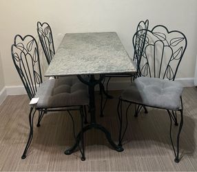 Marble & Wrought Iron Tableset