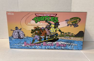 SDCC 2025 NECA TMNT CARTOON BODACIOUS BEACH BROS 4-PACK FIGURE & ACCESSORIES