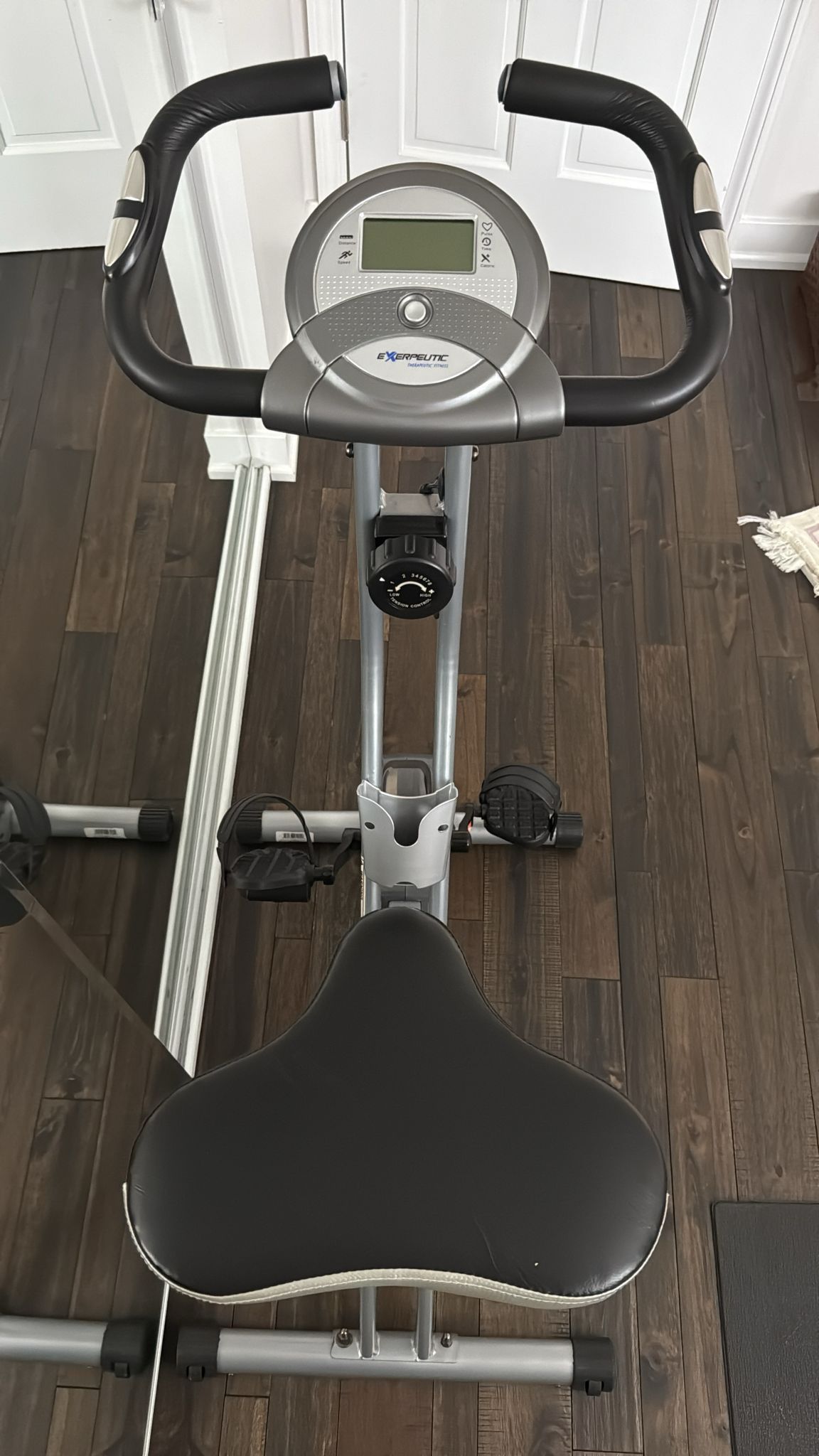 Exerpeutic Folding Magnetic Upright Exercise Bike