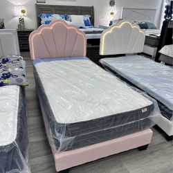 New Twin Bed Frame With Mattress 