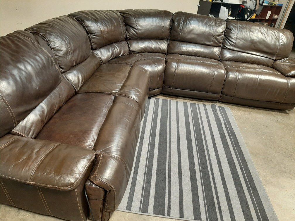 Gorgeous real leather electric sectional couch