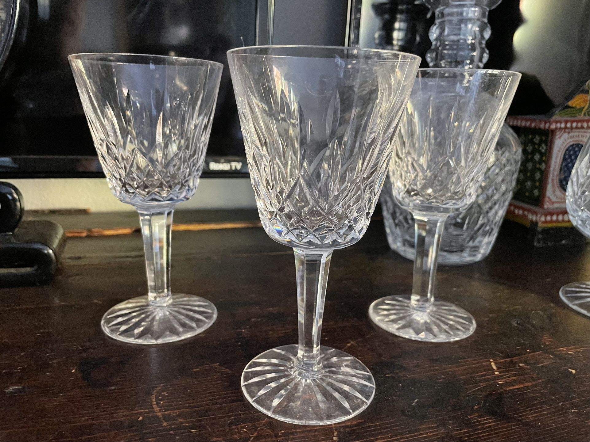 3 Waterford Crystal Wine Glasses
