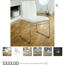 Dining Chairs- 2 White And Chrome 