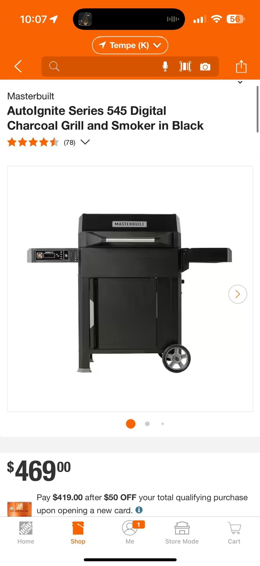 Masterbuilt Autolgnite 545 Digital Charcoal Grill & Smoker Combo Digital, Mini Hopper and 545 BBQ $120