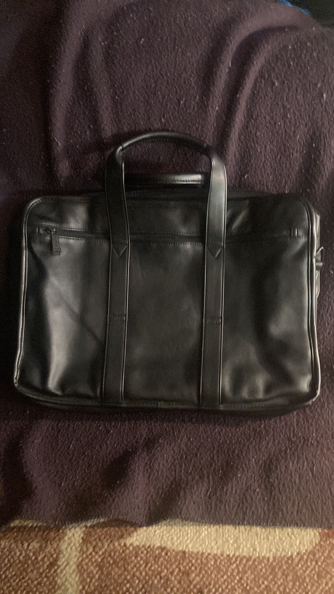Genuine Leather Black Hit COMP-U-POUCH Tech Organizer Laptop Bag
