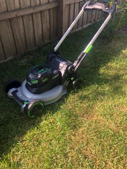 New Ego aluminum deck 22” battery powered 2200 mower; NO BATTERY/CHARGER
