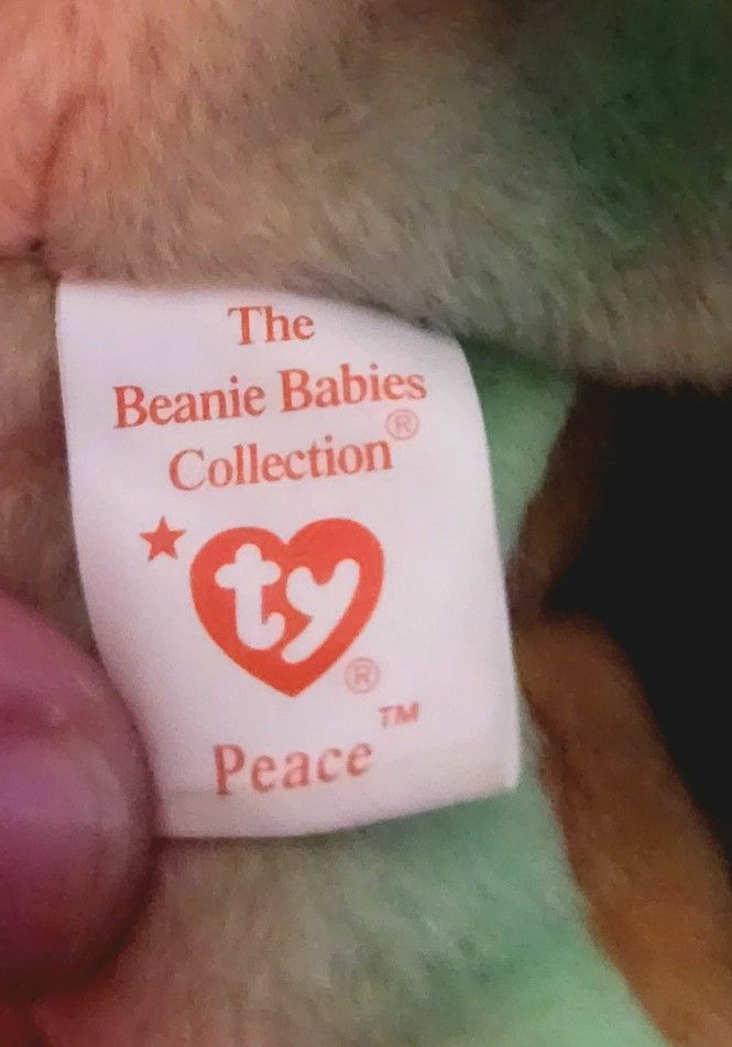 RARE PEACE BEAR BEANIE BABY 1996 WITH TAG ERRORS MINT CONDITION
