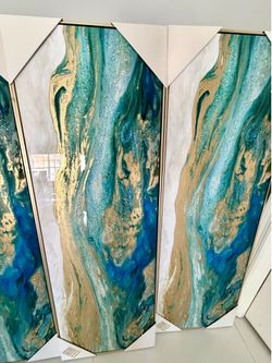 Acrylic & Epoxy Marble Canvas Wall Art