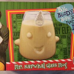 Mr Narwhal Glass Mug - RARE! Brand New 
