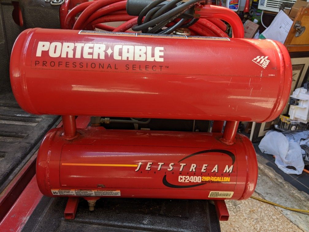 Air Compressor Porter Cable CF2400 Jetstream 2 HP 4 gallon twin tank