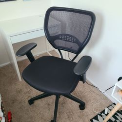 White Desk + Office Chair Set - Excellent Condition