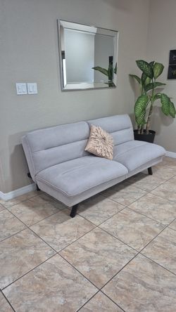 Light Gray Fabric Futon Sofa Bed