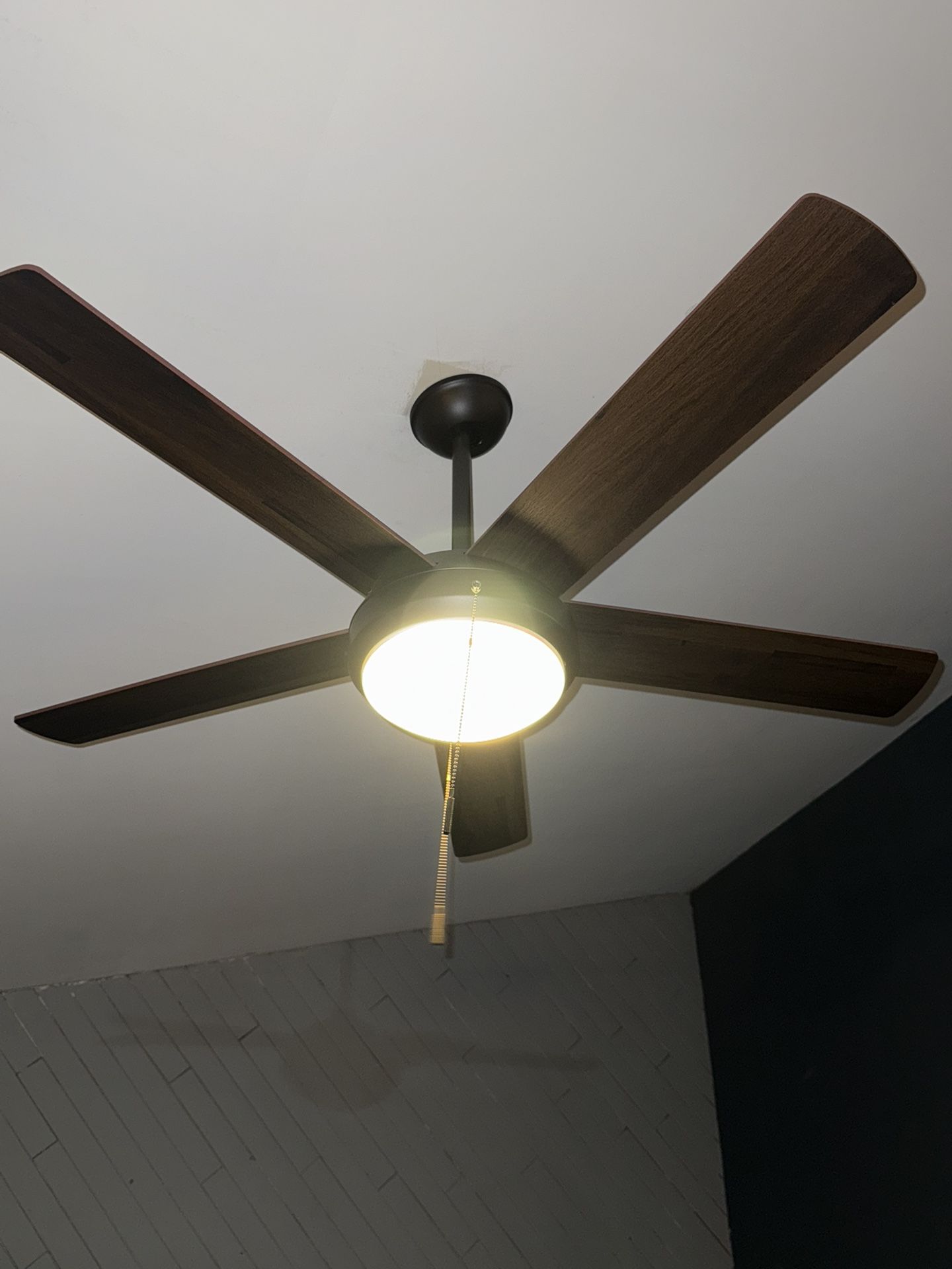 Used Like New 52” Wide Brown Fan Light Bulbs Not Included