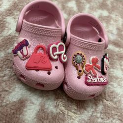 Pink Glitter Crocs 