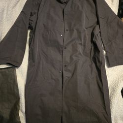 LARGE Off Black ESSENTIALS Trench Coat NWT