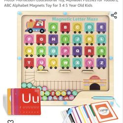 NEW Magnetic Alphabet Maze Board With Flashcards