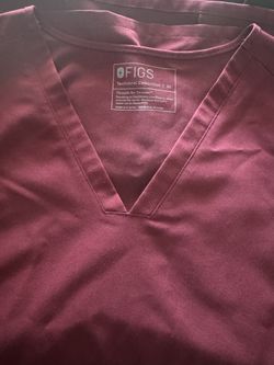 Figs Scrub Top-burgundy
