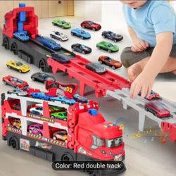 🆕️BATTER POWERED DOUBLE DECKER TRUCK. WITH EJECTABLE TRACK A 6 CARS.