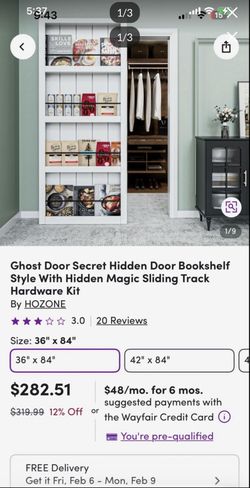 Ghost Door Secret Hidden Door Bookshelf- free