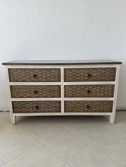 6 Drawer Glass Top Dresser (Sea Winds Trading Company)