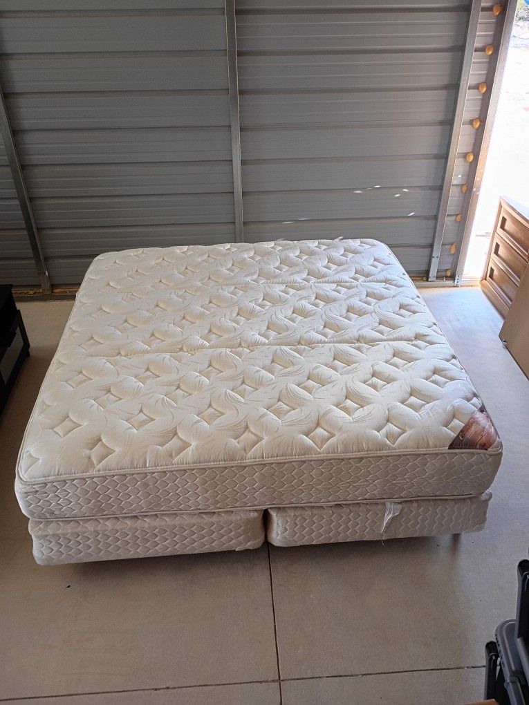 King Size Mattress With Box springs And Metal Bedframe Frame