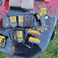 Dewalt Atomic Drill  With Chargers And Battery