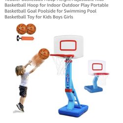 Newmanifest Portable Adjustable Toddler Basketball Hoop