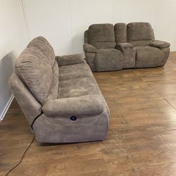 Gray Power Recliner Couch And Loveseat *Free Delivery*