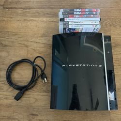 AS-IS PS3 Phat Console Bundle + 6 Games - For Parts/Repair
