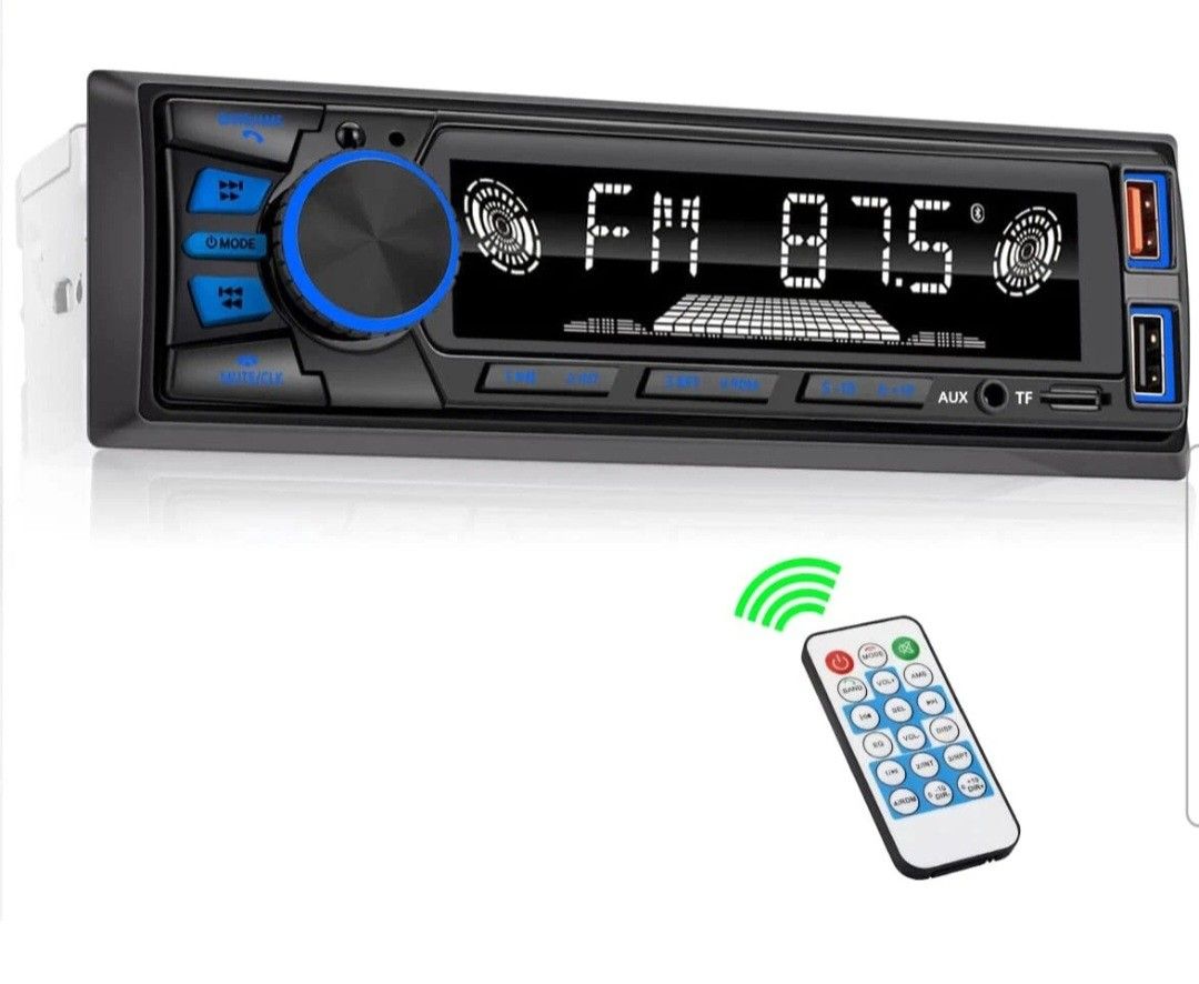 Car Radio Bluetooth Single DIN Car Stereo Audio,
Car Audio with Handsfree and App Control,Supports FM/ MP3/SD/AUX/Dual USB/EQ/Quick Charge