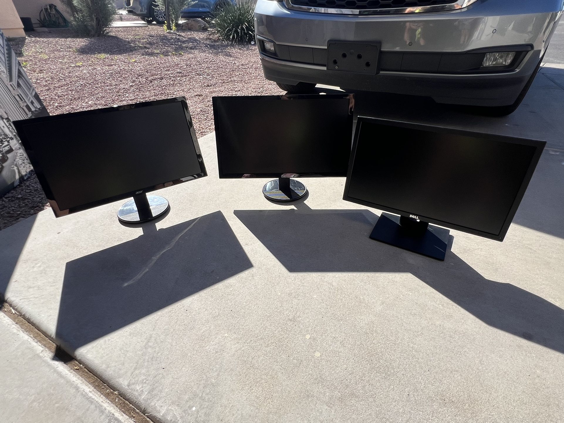 3 Computer Monitors - 1 Dell 2 Acer