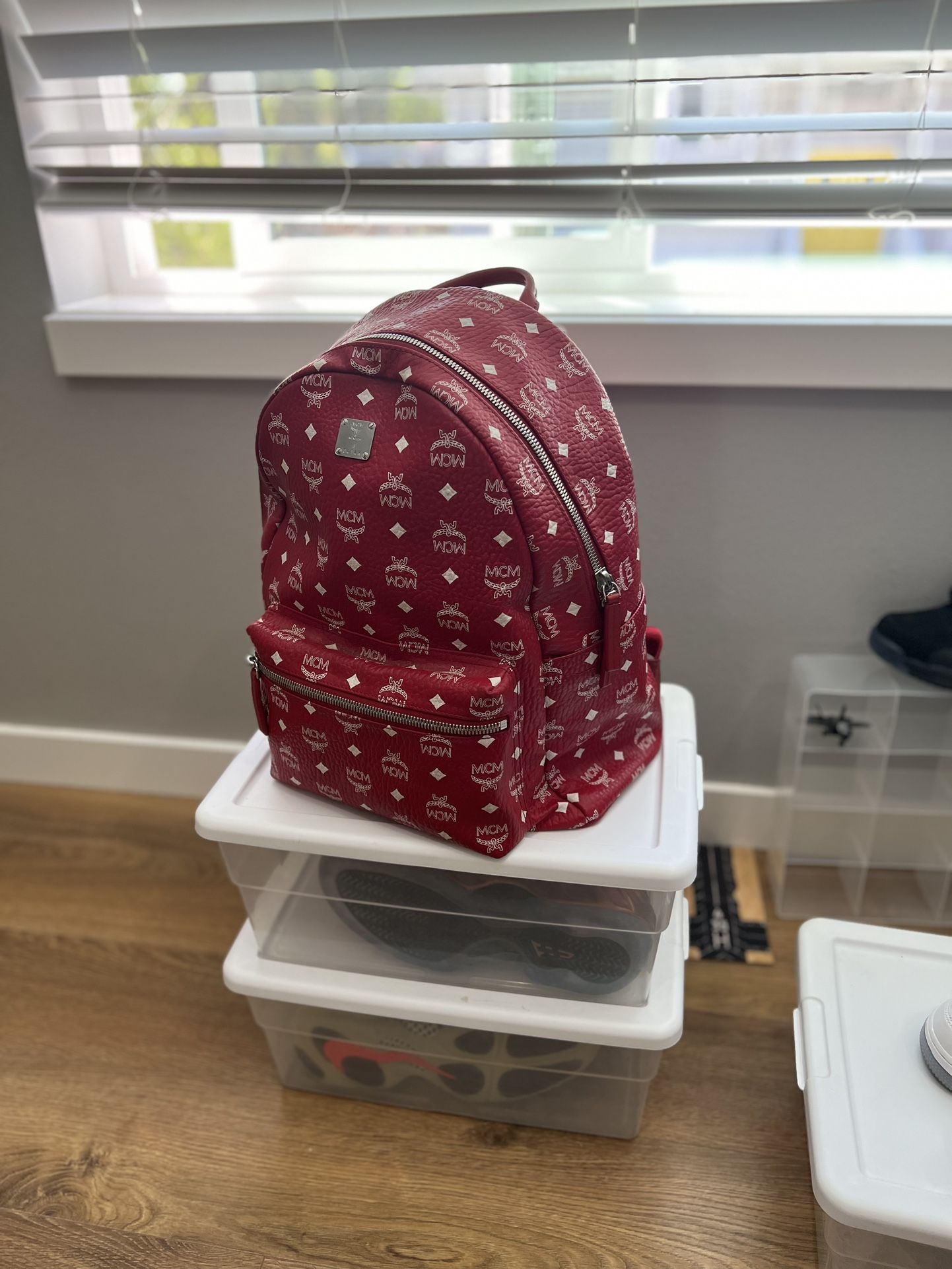 Authentic MCM Backpack (red/white)