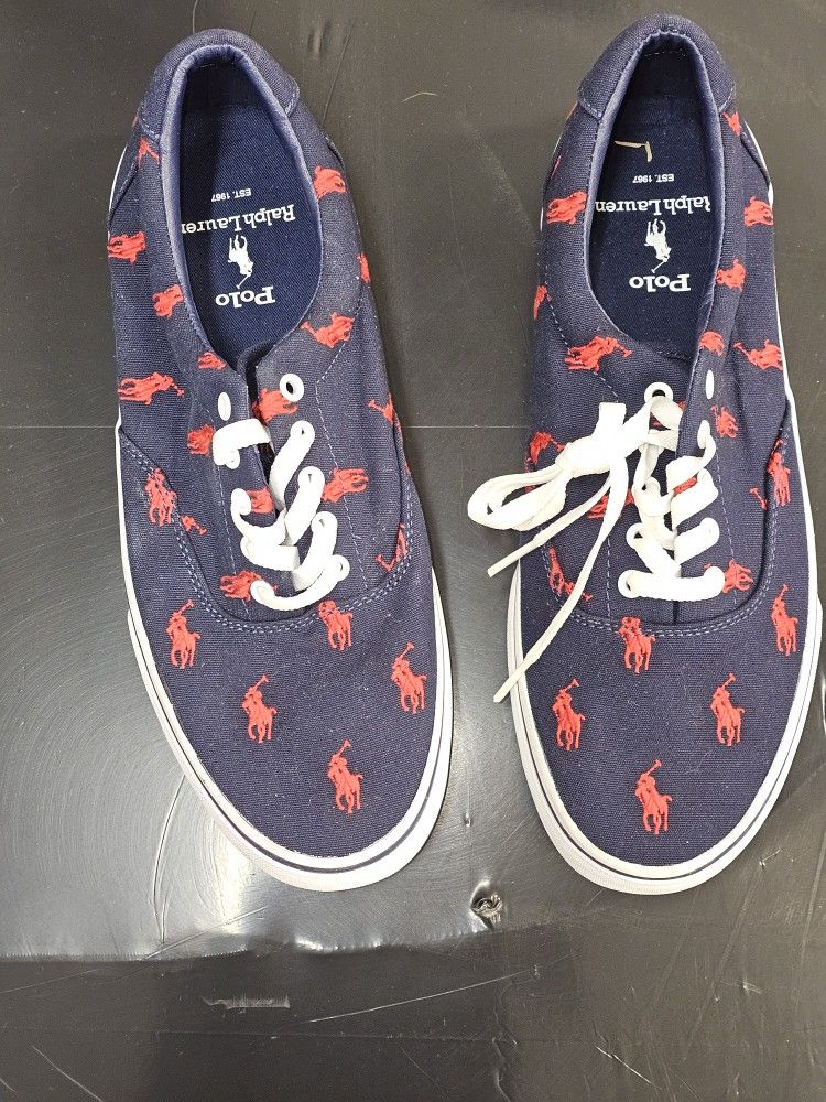 Men's POLO-RALPH LAUREN Athletic ALL-OVER PONY Sneakers/ Shoes 9 THORTON