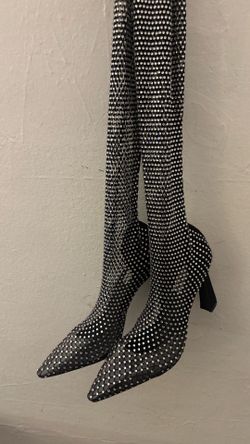 Rhinestone knee boots Steve Madden size 8