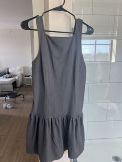 American Eagle grey midi dress with bow detail. Size: S