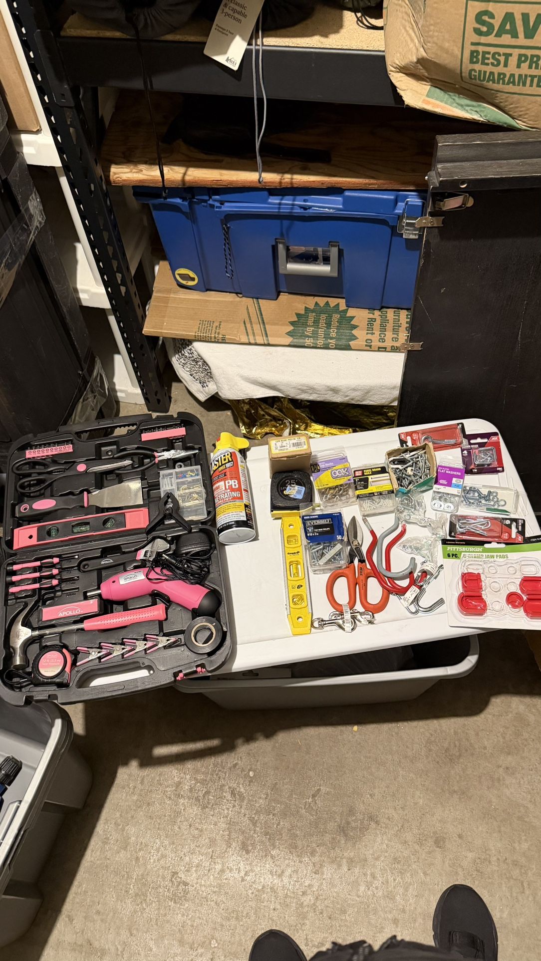 Apollo Pink Tool Set + Hardware Lot Screws Hooks Pliers & More