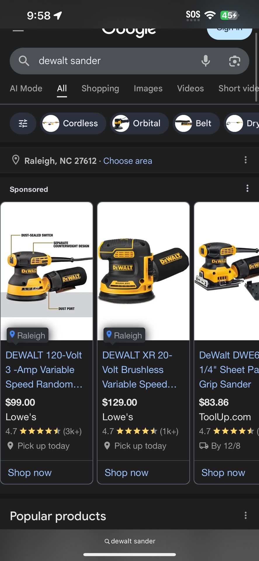 Dewalt Sander