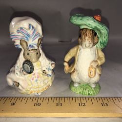 Royal Albert Lady Mouse & Benjamin Hunky Beatrix Potters 1989