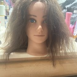 Brown Hair Human Hair Mannequin Head 