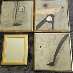 Small. Mirror. &  3. Pieces Of Wall Art