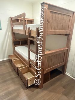Twin Bunk Bed With Mattress With Drawers